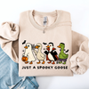 Just A Spooky Goose Dracula Vampire Ghost Mummy Halloween Themed Graphic Sweatshirt