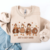 Just a Cozy Goose, Autumn Goose Floral Pumpkin Spice Autumn Comfort Edition Sweatshirt