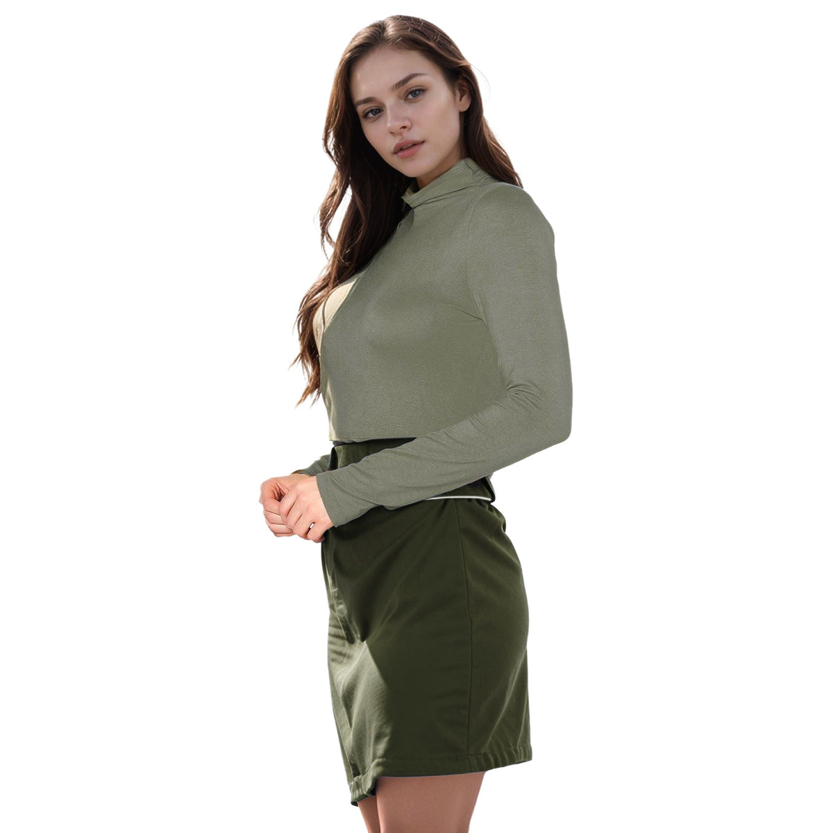 Women's Long Sleeve Turtle Neck Fitted Top