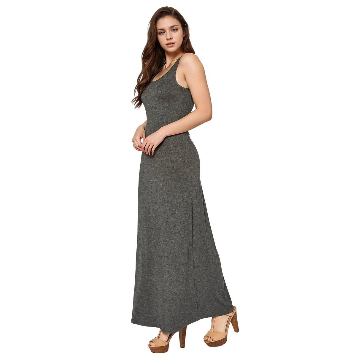 Women's Sleeveless Scoop Neck Maxi Dress