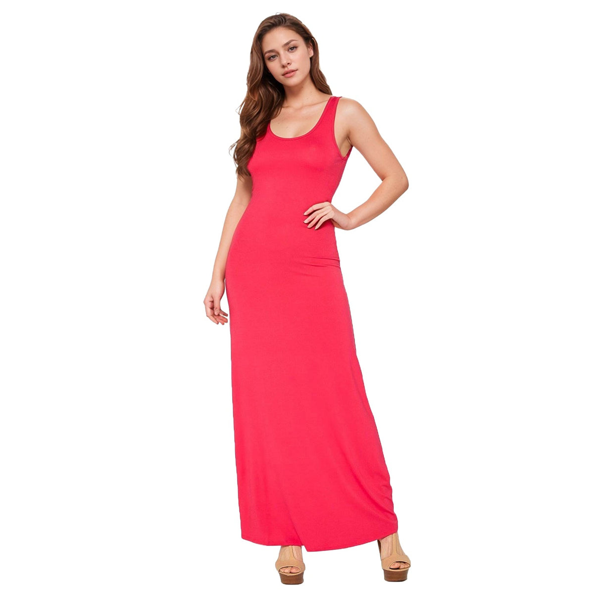 Women's Sleeveless Scoop Neck Maxi Dress