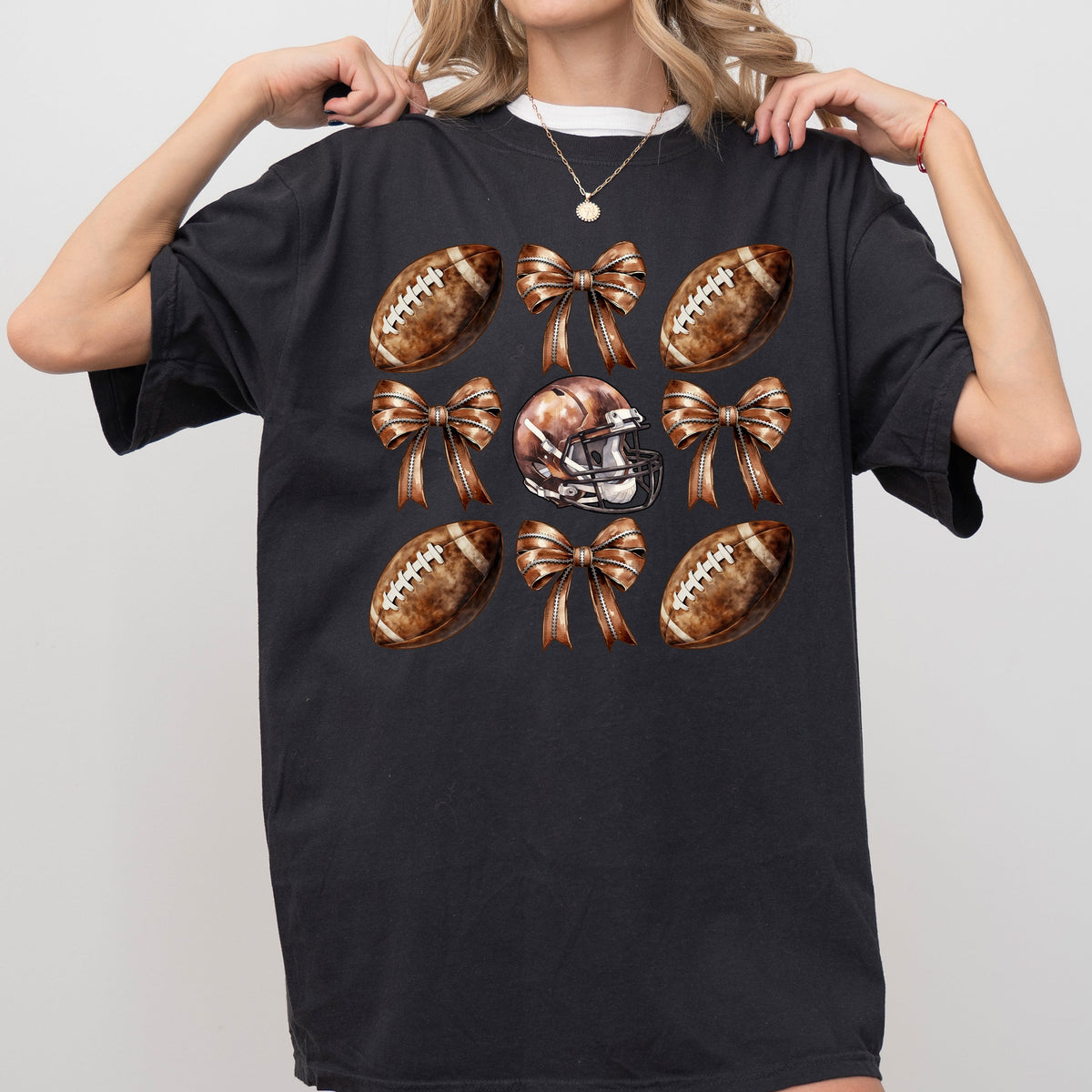 Football Bow Western Witch Meme Halloween Costume Design Collection Comfort Colors Tee