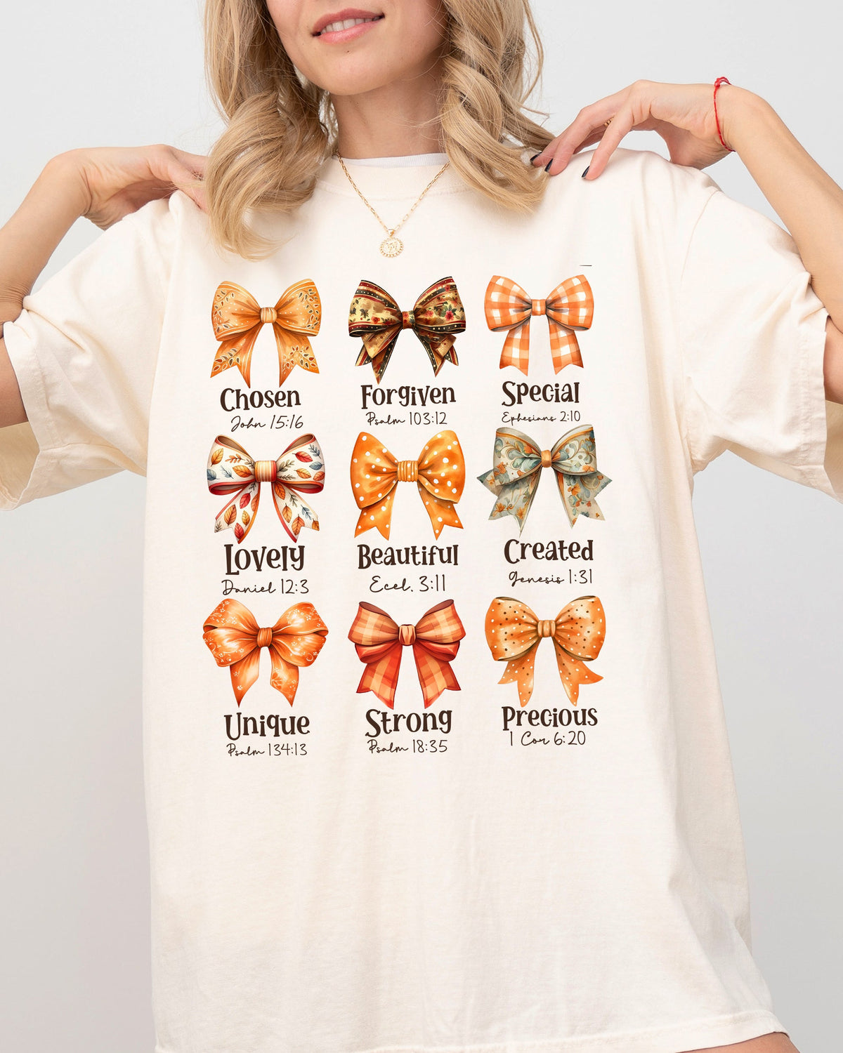 Bible Verse Bow Ribbon Christian Fall Western Witch Meme Halloween Costume Comfort Colors Tee