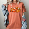 Coffee Lover Dog Golden Retriever Halloween Skeleton Western Witch Meme Costume Comfort Colors Tee