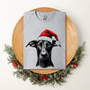 Doberman Santa Dog Christmas Dog Lover Pet Holiday Celebration Comfort Colors Tee