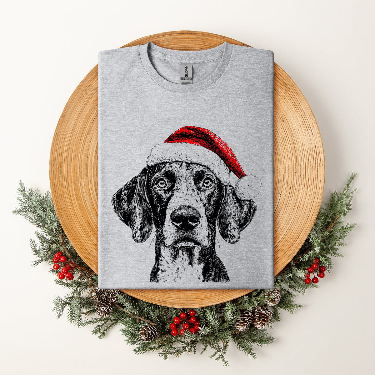 German Shorthaired Santa Dog Christmas Dog Lover Pet Holiday Edition Comfort Colors Tee