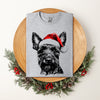 Scottish Terrier Santa Scotty Dog Christmas Dog Lover Print Edition Comfort Colors Tee