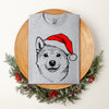 Shiba Inu Santa Claus Christmas Dog Lover Pet Portrait Festive Edition Comfort Colors Tee