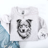 Australian Shepherd Silhouette Graphic Portrait For Dog Lovers Sweatshirt