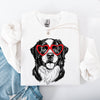 Bernese Mountain Dog Portrait With Heartbeat Line Valentine Edition For Dog Lovers Sweatshirt