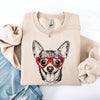 Chihuahua Valentine's Portrait And Paw Print Love Theme Forever Family Keepsake Sweatshirt