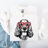 Cocker Spaniel Valentine Portrait With Heart Motifs For Loyal Dog Lovers And Pet Parents Sweatshirt