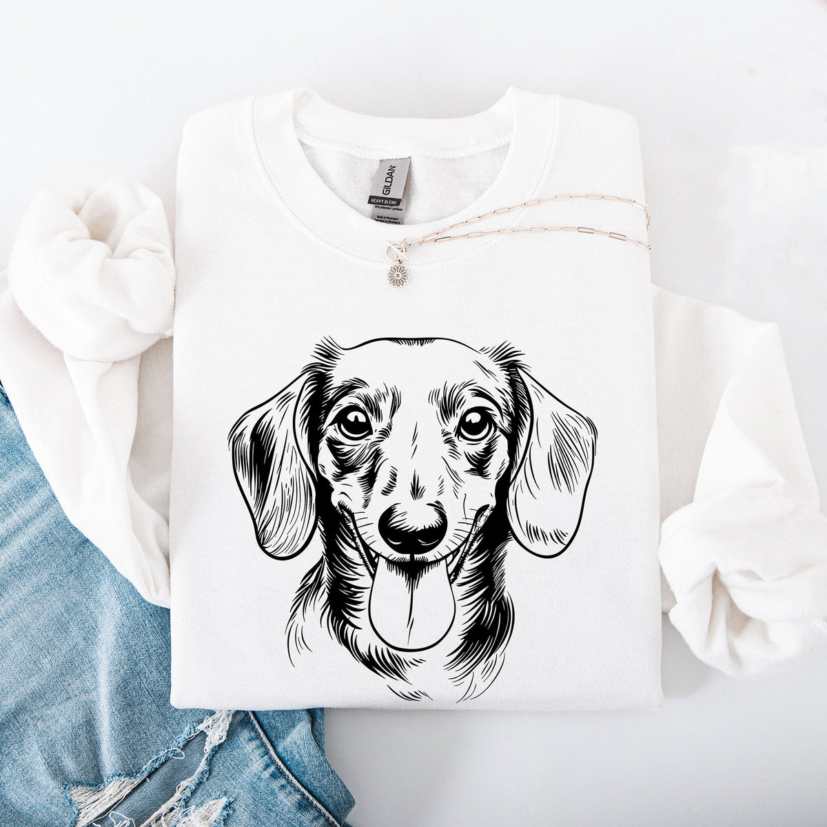 Dachshund Lover Dog Breed Portrait And Silhouette Artwork Collection Edition Sweatshirt