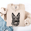 German Shepherd Pet Dog Breed Graphic Illustration Canine Lovers Premium Cotton Blend Sweatshirt