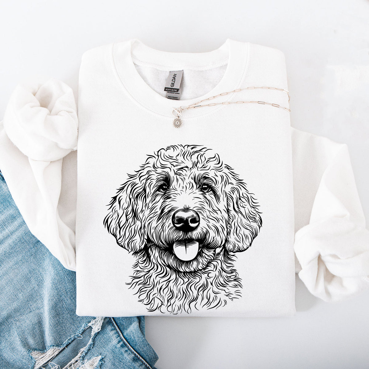 Goldendoodle Pet Dog Breed Tribute Artwork For Dog Lovers Curated Design Sweatshirt