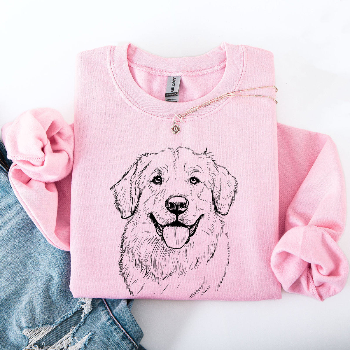 Great Pyrenees Breed Silhouette Graphic Illustration On Soft Cozy Fleece Sweatshirt