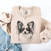 Papillon Dog Breed Lover Papillon Enthusiast Papillon Fan Papillon Portrait Illustration Graphic Sweatshirt