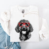 Portuguese Water Dog Valentine Heartbeat Paw Print Portrait for Dog Lovers Sweatshirt