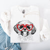 Shih Tzu Valentine's Day Heart Graphic For Dog Lovers Cozy Premium Fleece Sweatshirt
