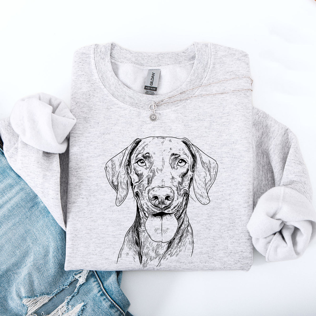 Vizsla Pet Dog Breed Illustration Lover For Dog Owners Vizsla Pride Graphic Sweatshirt