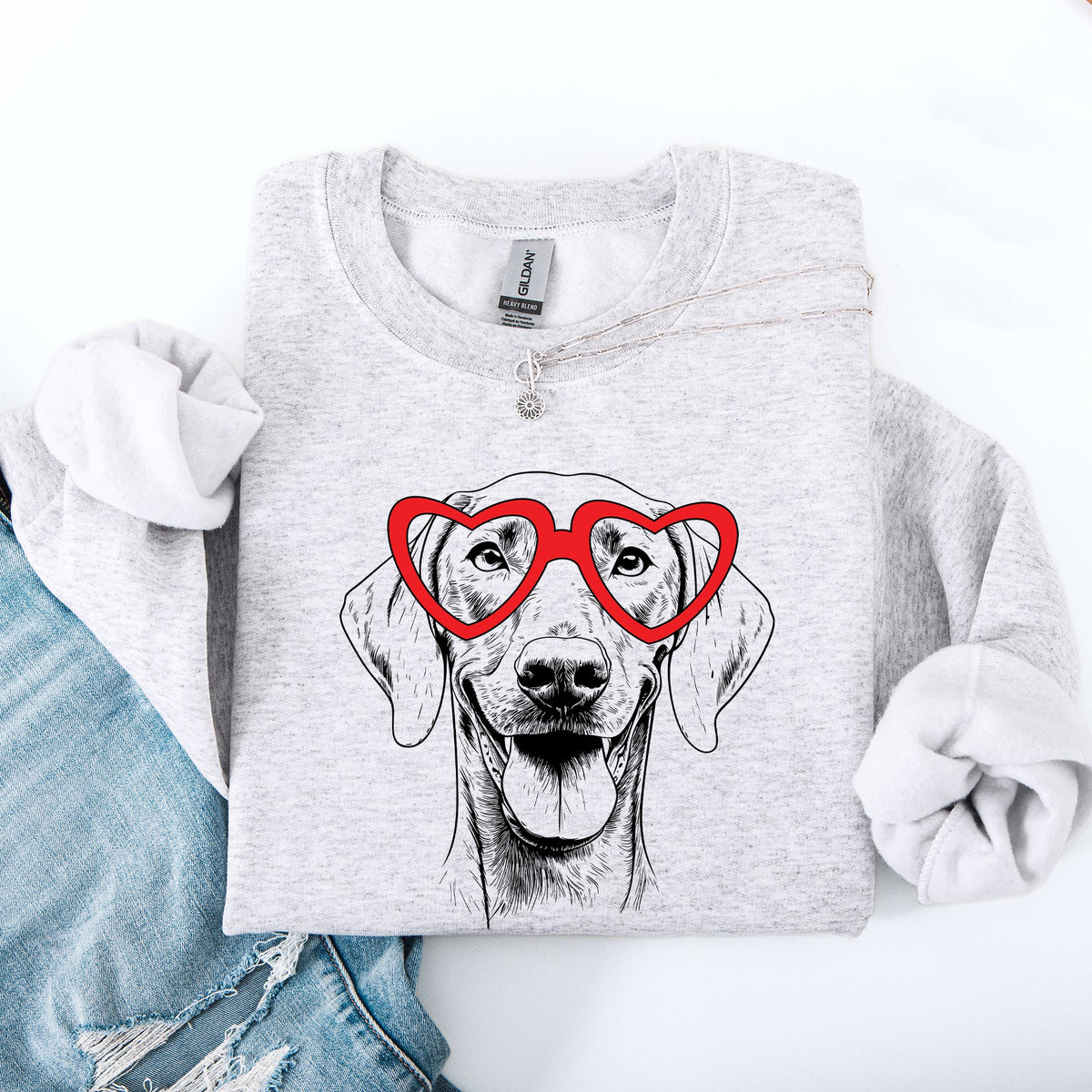 Weimaraner Valentine Graphic For Dog Breed Lovers And Pet Parents Celebrate Loyal Companions Sweatshirt