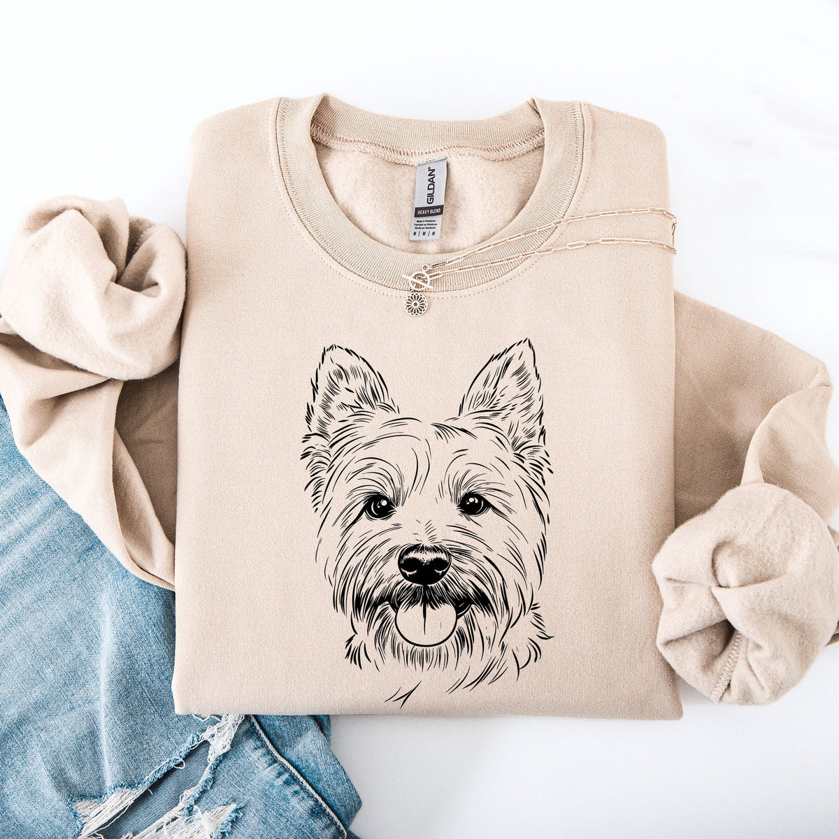 Westie West Highland White Terrier Dog Breed Pet Lover Illustration Graphic Art Sweatshirt
