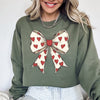 Retro Bow Hearts Coquette Valentine's Day Love Romance Inspired Cozy Vintage Evening Sweatshirt