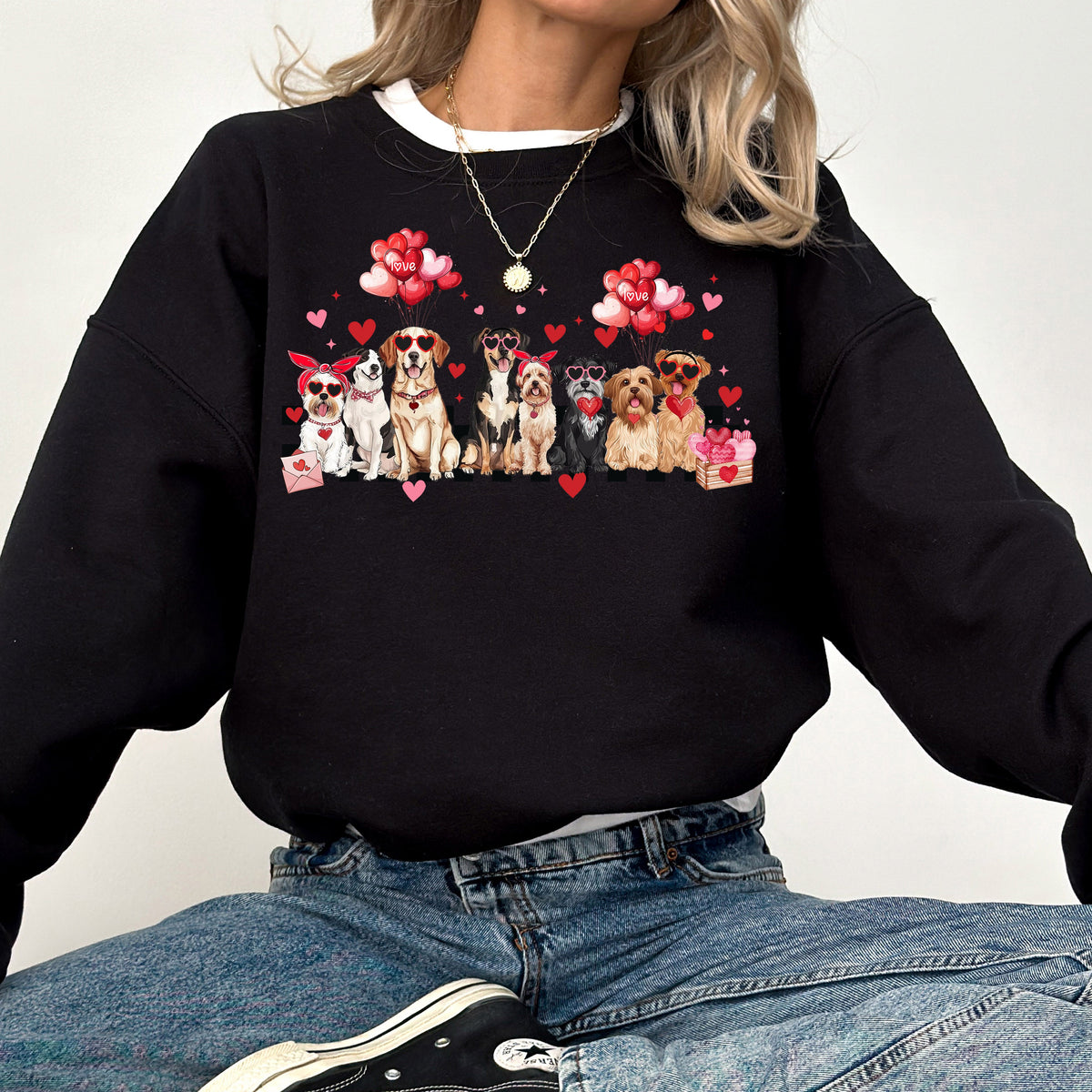 Valentine's Dogs Animal Lover Dog Breeds Valentine's Day Love For Dog Lovers Everywhere Sweatshirt