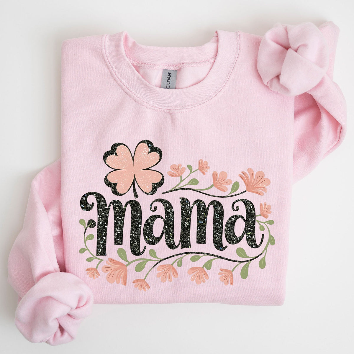 Floral Mama Shamrock Lucky Clover Irish Charm St Patrick's Day Festival Celebration Sweatshirt