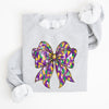 Mardi Gras Coquette Bow Carnival Fleur de Lis Fat Tuesday Parade Extravaganza Sweatshirt