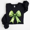 Vintage Coquette Bow Shamrock Clover Lucky Irish Lucky Charm St Patrick's Day Sweatshirt