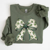 Coquette Lucky Bow Shamrock Clover Irish Lucky Charm St Patrick's Day Sweatshirt