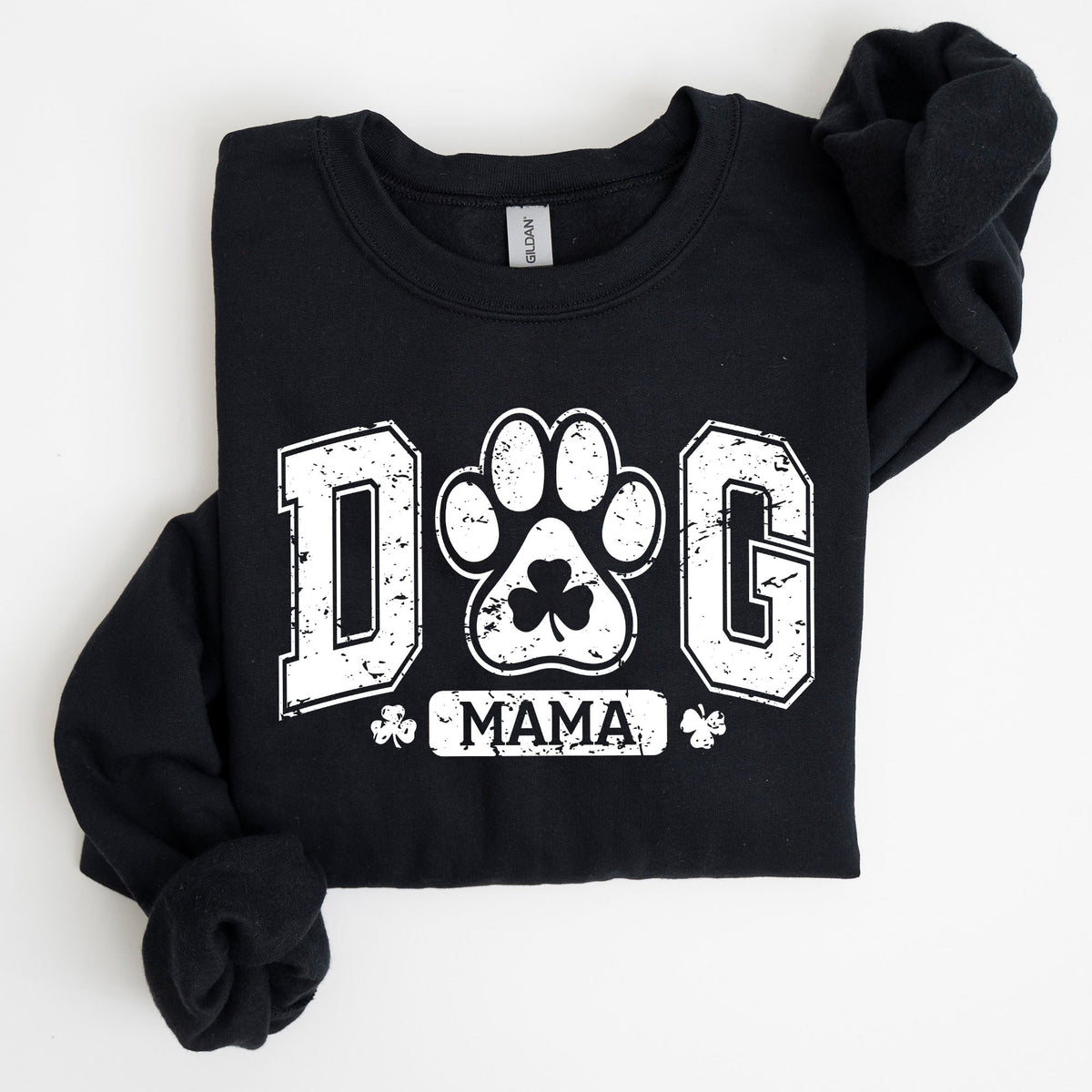 Dog Mama Coquette Bow Shamrock Clover Irish Lucky Lucky Charm St Patrick's Day Sweatshirt
