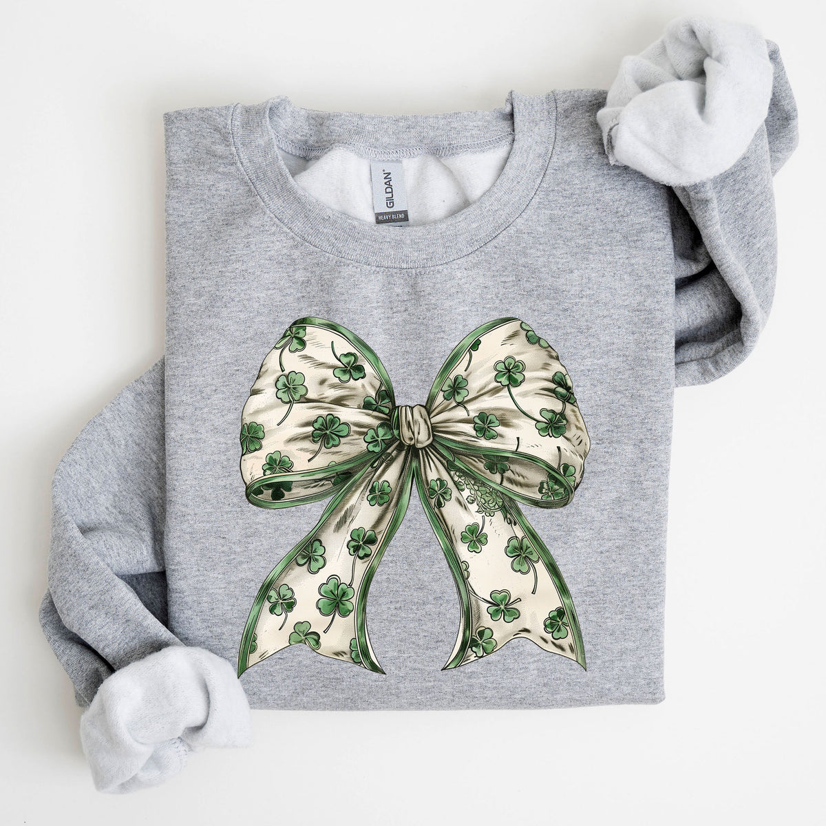 St Paddy's Day Coquette Bow Shamrock Clover Irish Lucky Lucky Charm St Patrick's Day Sweatshirt