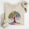 Mardi Gras Bead Tree Coquette Carnival Fleur de Lis Fat Tuesday Parade Sweatshirt