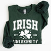 Irish University Lucky Charm St Paddy's Day Coquette Bow Clover Shamrock Sweatshirt