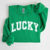 Lucky St Patrick's Day Coquette Bow Clover Shamrock Irish Lucky Charm Sweatshirt