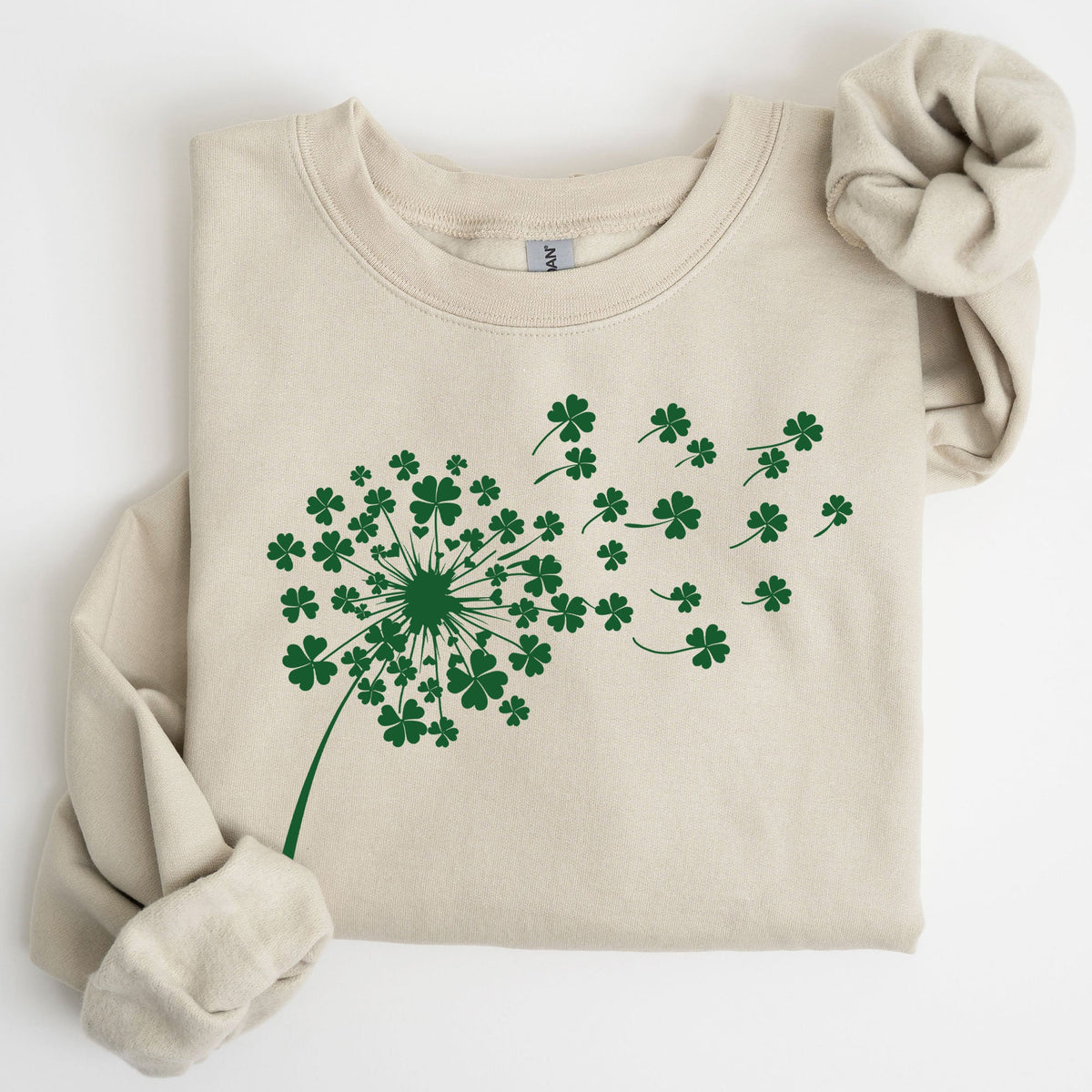Dandelion St Patrick's Day Coquette Bow Clover Shamrock Lucky Irish Lucky Charm Sweatshirt