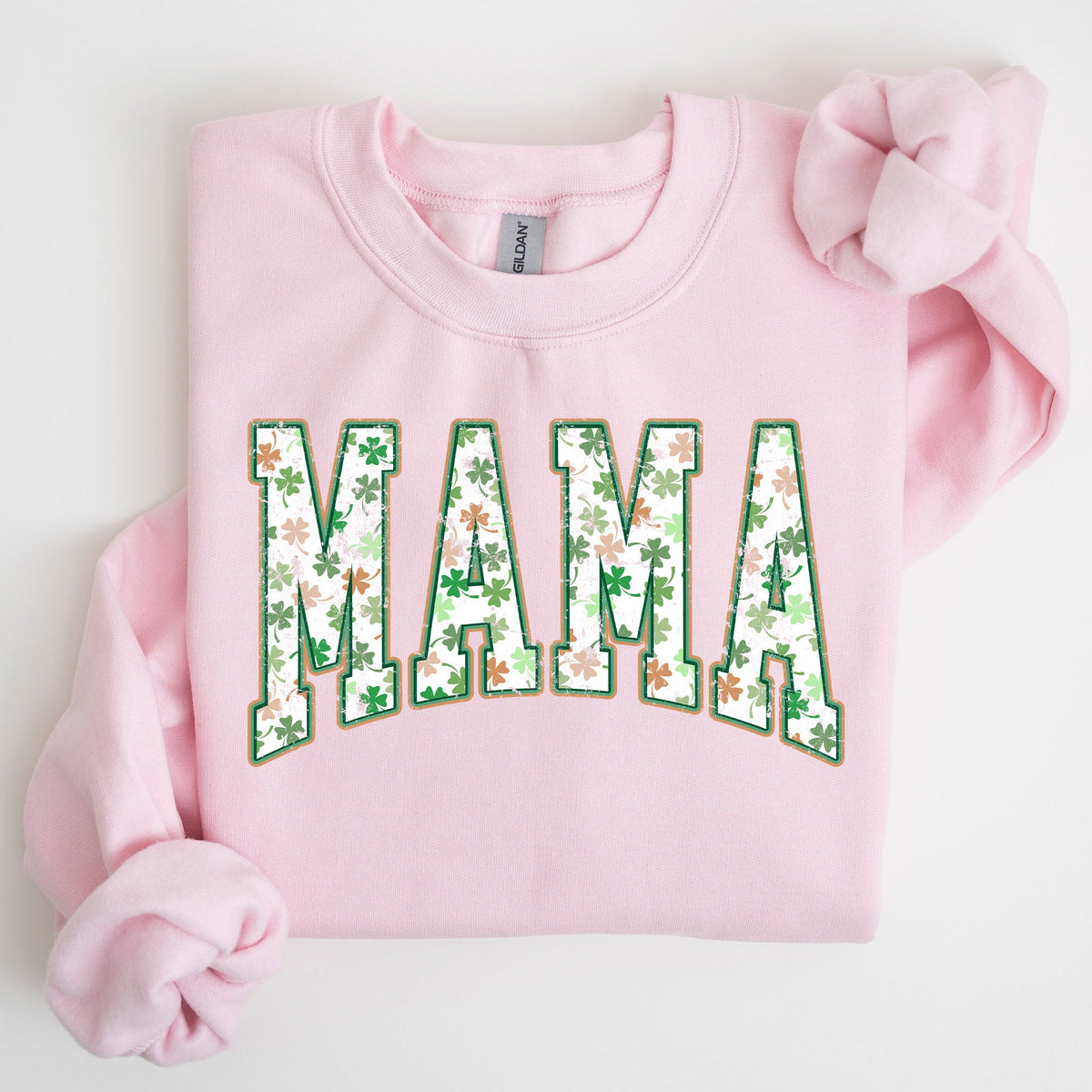 Mama Retro Cozy St. Paddy's Day Clover Shamrock Lucky Irish Lucky Charm Sweatshirt