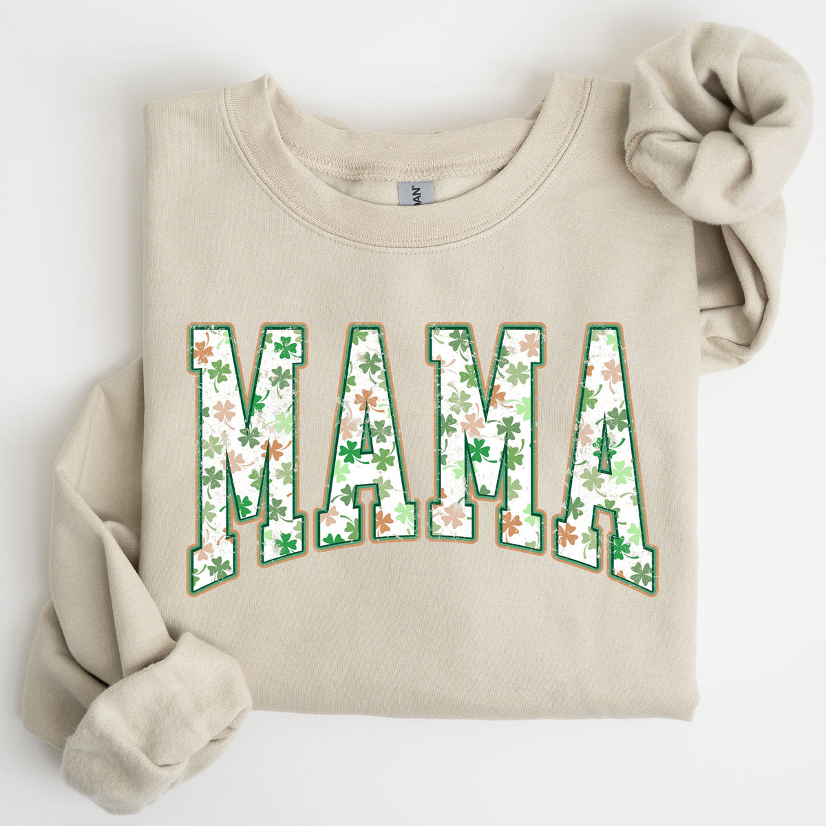 Mama Retro Cozy St. Paddy's Day Clover Shamrock Lucky Irish Lucky Charm Sweatshirt