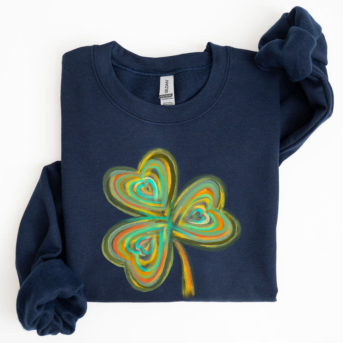 Pastel Shamrock Clover Lucky Irish Lucky Charm Retro St Patrick's Day Sweatshirt
