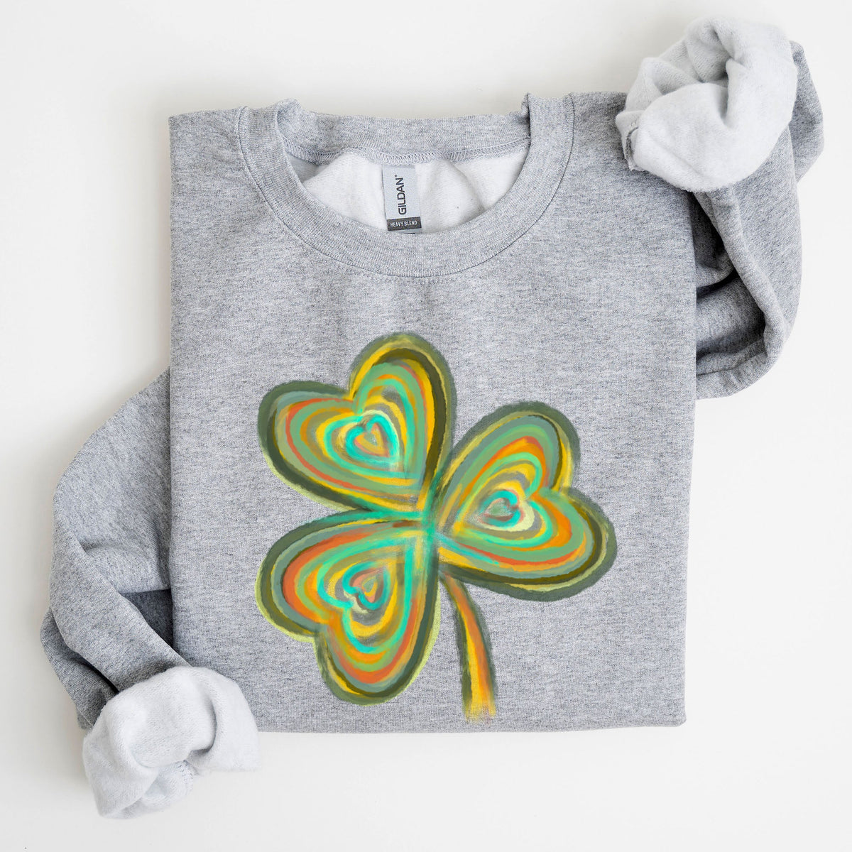 Pastel Shamrock Clover Lucky Irish Lucky Charm Retro St Patrick's Day Sweatshirt