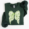 Green Coquette Bow Lucky Shamrock Irish Retro St Patrick's Day Celebration Sweatshirt
