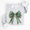 Leopard Bow Coquette Lucky Shamrock Irish Retro St Patrick's Day Graphic Sweatshirt
