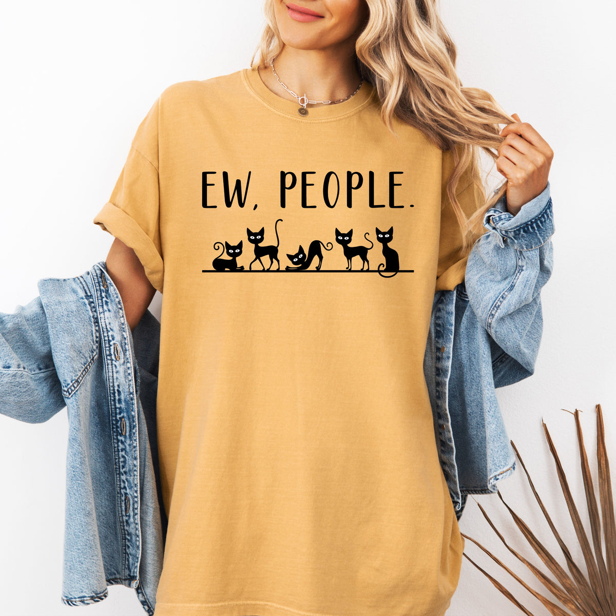 Ew People Sarcasm Cats Cat Lover Animal Lover Funny Sarcastic Comfort Colors Tee