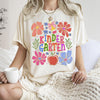 Kindergarten Boho Teacher Floral Back To School First Day Of School Edition Comfort Colors Tee