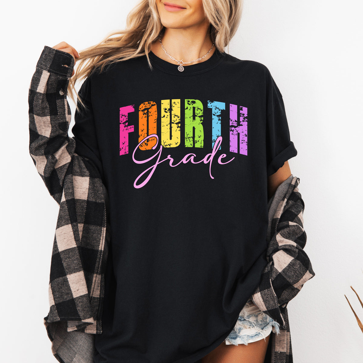 Fourth Grade Retro Teacher Back To School First Day Of School Cute Teacher Appreciation Coquette Comfort Colors Tee