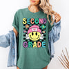 Second Grade Smiley Face Teacher Back To School First Day Of School Comfort Colors Tee
