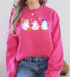 Neon Ghosts Halloween Checkered Retro Vintage Spooky Costume Fall Graphic Sweatshirt