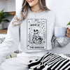 What If The Anxious Skeleton Ghost Western Vintage Pumpkin Halloween Tarot Card Graphic Sweatshirt